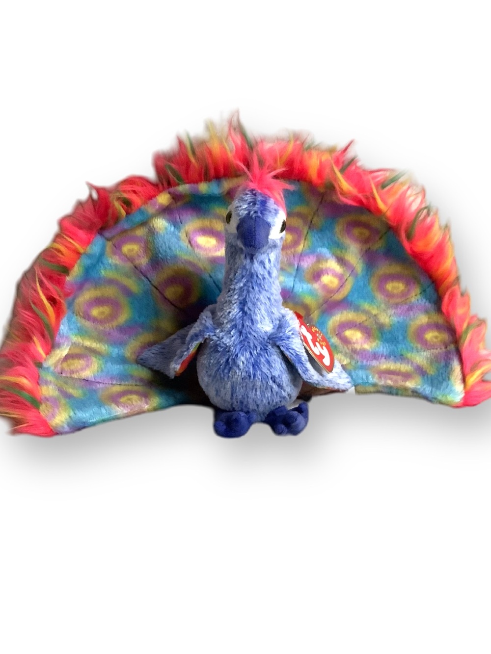 TY Beanie Baby Flashy Peacock Plush 6in NWT